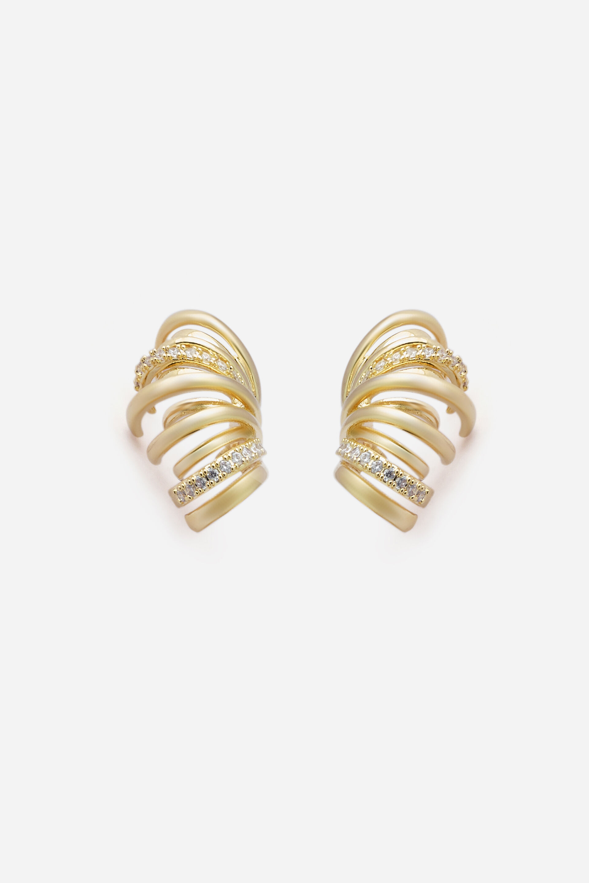 Layered Arc Hoop Earrings, , image 1